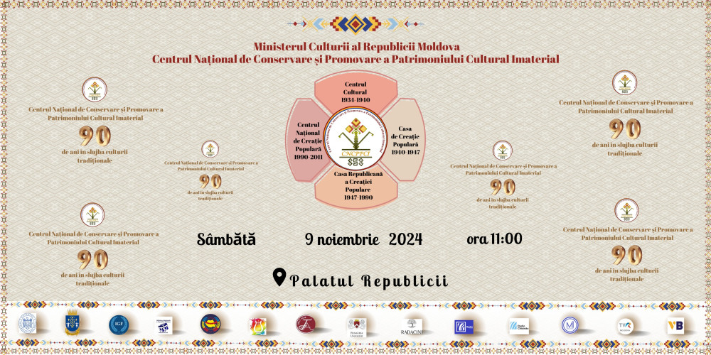 CNCPPCI – 90 de ani în slujba culturii tradiţionale, 9 noiembrie, începând cu ora 11:00, va avea loc la Palatul Republicii