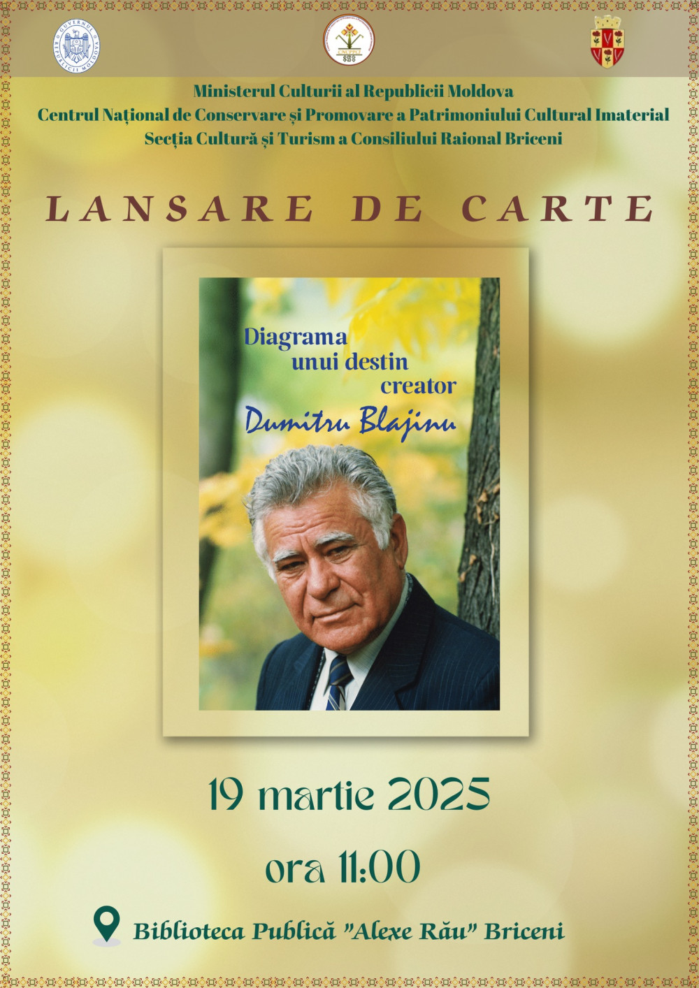 Lansarea volumului „Dumitru Blajinu. Diagrama unui destin creator” la Briceni